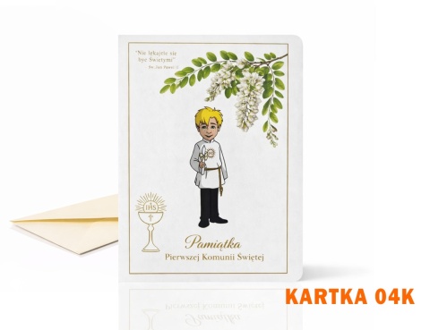 Kartka komunijna „Nie z Tej Ziemi” + koperta 01K