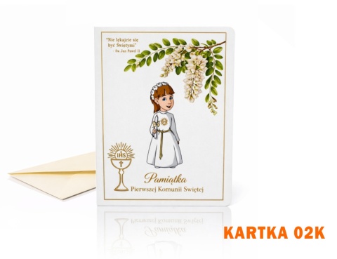 Kartka komunijna „Nie z Tej Ziemi” + koperta 01K