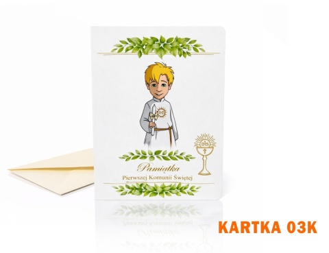 Kartka komunijna „Nie z Tej Ziemi” + koperta 01K